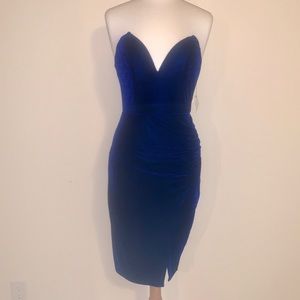 Akira Chicago Strapless Dress Royal Blue L